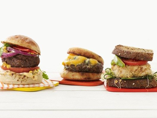 Fotografie z 50 receptů hamburgeru