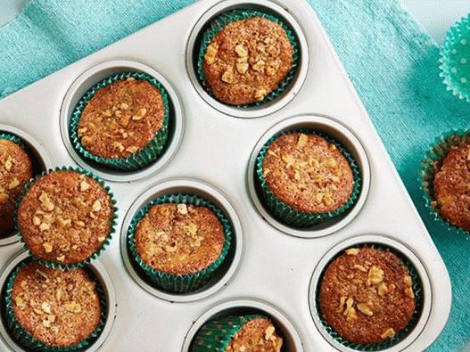 Foto banánové muffiny s ořechy a otrubami