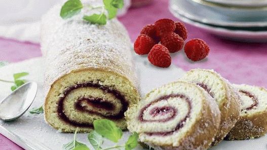 Photo Malinová jam houba roll