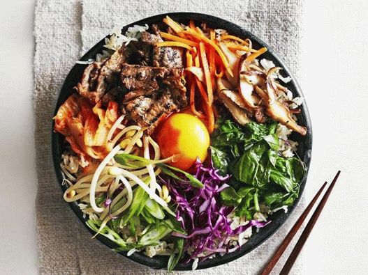 Jednoduchý bibimbap v Soulu