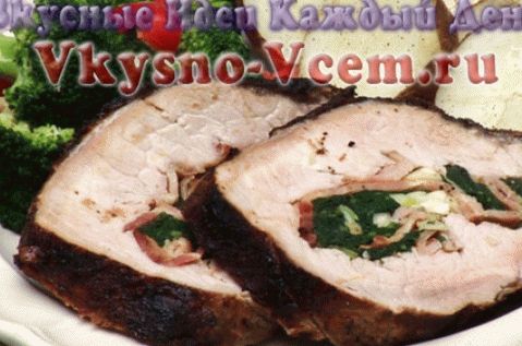Plněné vepřové maso se špenátem a sýrem