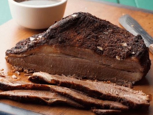 Fotografie z hovězího hrudího masa v Texasu