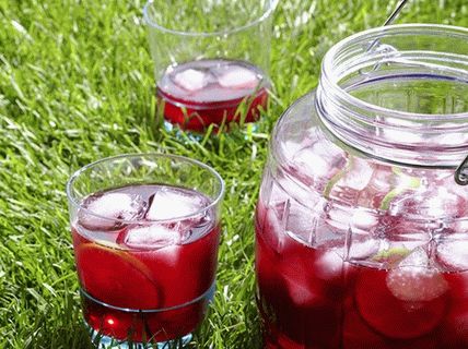 Fotografie z ledového čaje ibišku s limetkou