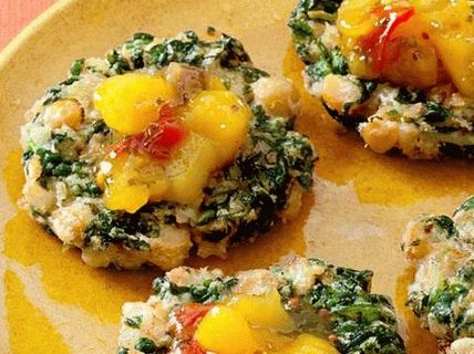 Fotografie z indického špenátu a cizrny