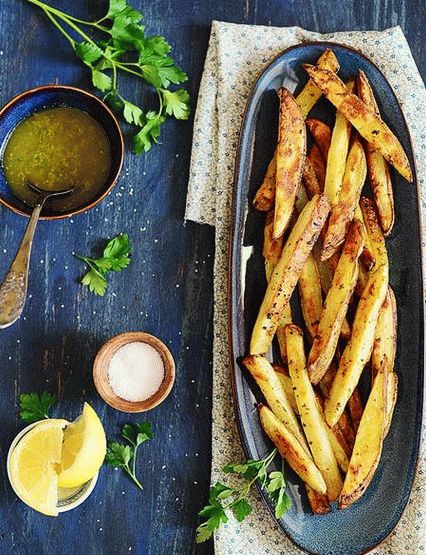 Photo Pečené brambory s citronovou omáčkou z vinaigrette