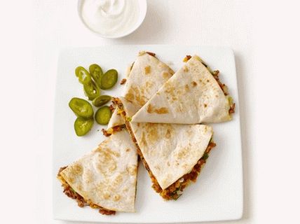 Fotka z Quesadilla s vepřovým masem a sladkými bramborami