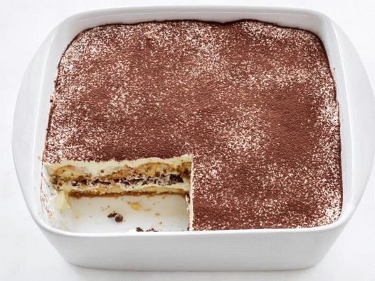 Foto klasický tiramisu s čokoládou