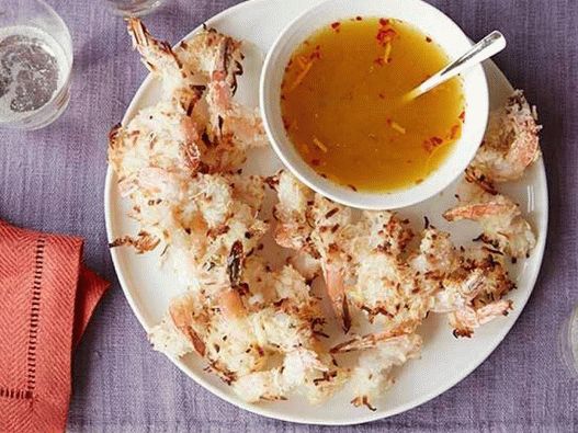 Foto kokosové krevety v troubě