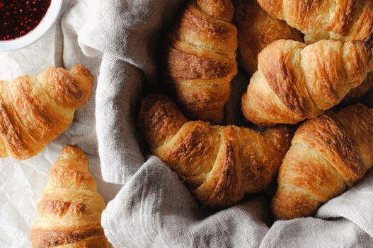Fotka z listového pečiva Croissants