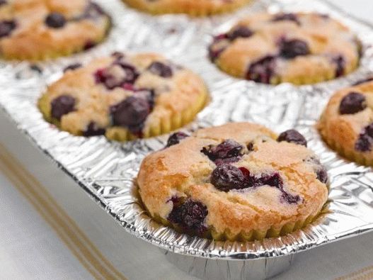 Foto citronové muffiny s borůvkami