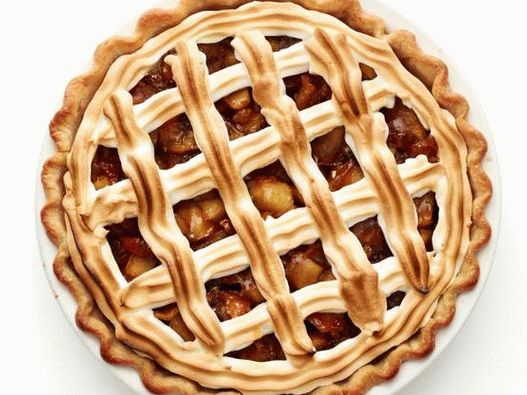 Fotografie z misky - Mandlový jablkový koláč s pusinkou