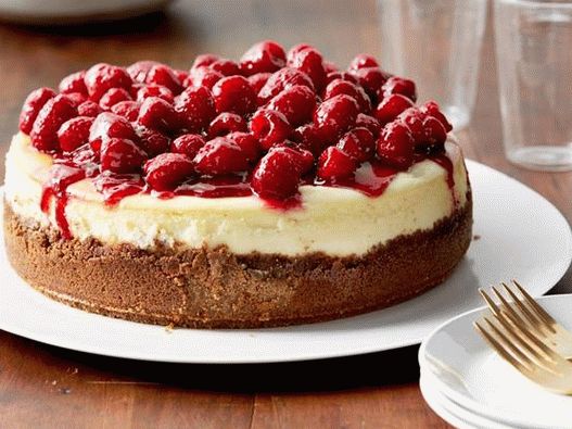 Photo Malinový tvarohový koláč