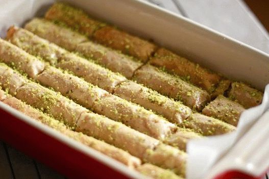 Photo Honey baklava ve formě rohlíků