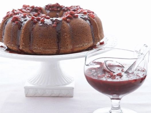 Fotografie z misky - Citronový koláč s rebarborovou polevou