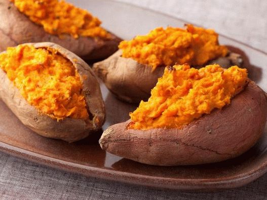 Sladké brambory plněné tvarohem