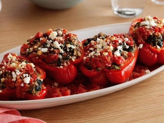 Řecké plněné bulgur papriky