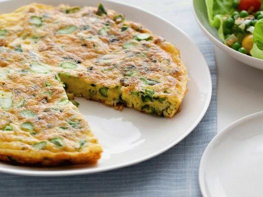 Frittata se sýrem a chřestem