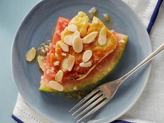 Meloun se smaženým sýrem Halumi