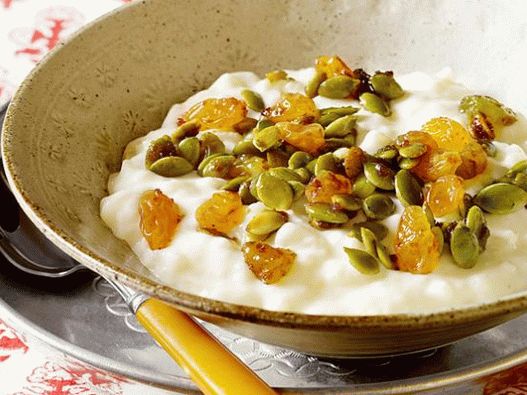 Foto rýžový pudink s dýňovými semínky