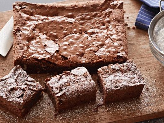 Foto, čokoláda, ořech, brownie, s, amaretto