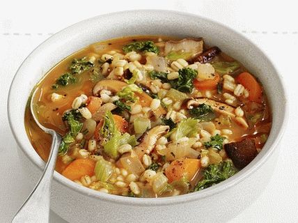 Photo Stu s mrkví, houbami shiitake a perličkovým ječmenem