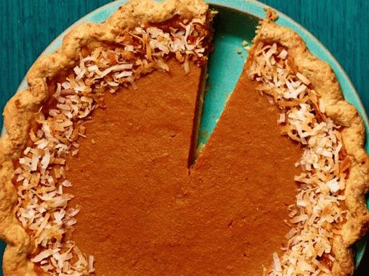 Foto dýňový koláč s kokosovými vločkami