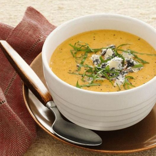 Photo, rajče, krém, polévka, s, plísňový sýr