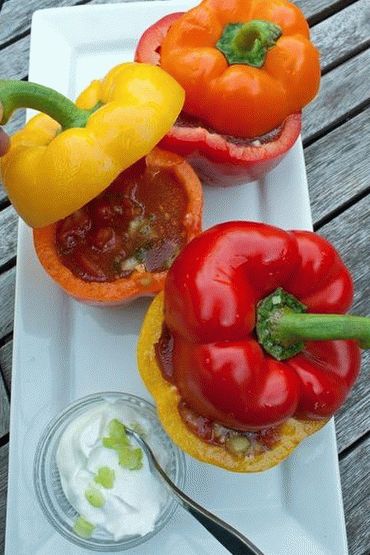 Foto, rajče, polévka, Gazpacho, do, hrneček, o, sladký pepř