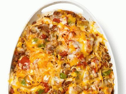 Foto pečené Capellini s masovou omáčkou